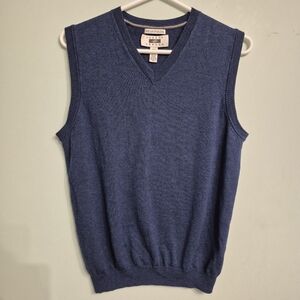 Joseph Abboud Men's Quiet Luxury Preppy Navy Merino Wool Knit Vest Size Medium